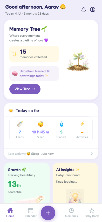 BabyMemory home screen